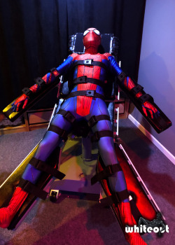 rubbertheworld: Once again, Spidey falls into the clutches of the evil villain!  Thank you @chicagogear for all the fun torturing ;) 