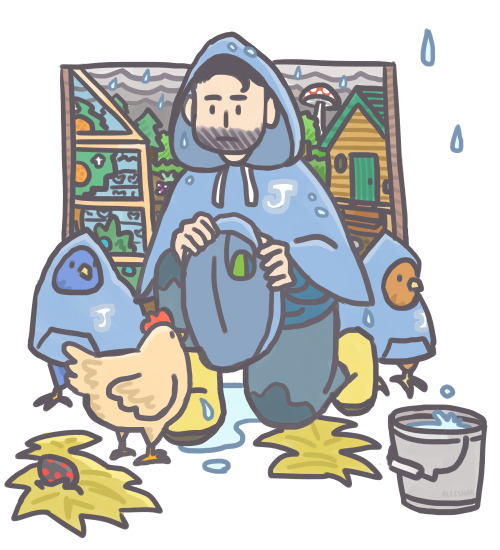 Preparing For Rainy Weather.(Inspired By A Photo I Recently Saw Of A Cockatoo In A Blue Hoodie)