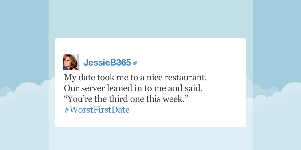 tastefullyoffensive:  Video: Tonight Show Hashtags: #WorstFirstDate  I went out