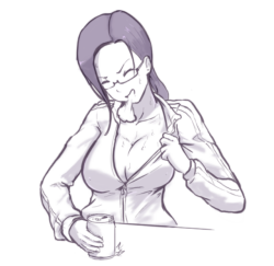 knifoon:Time for a drink. Drew the hand and added some sweat :3I could totally make this lewder&hellip; ( ͡º ͜ʖ ͡º)Might be a bonus for Patreon.