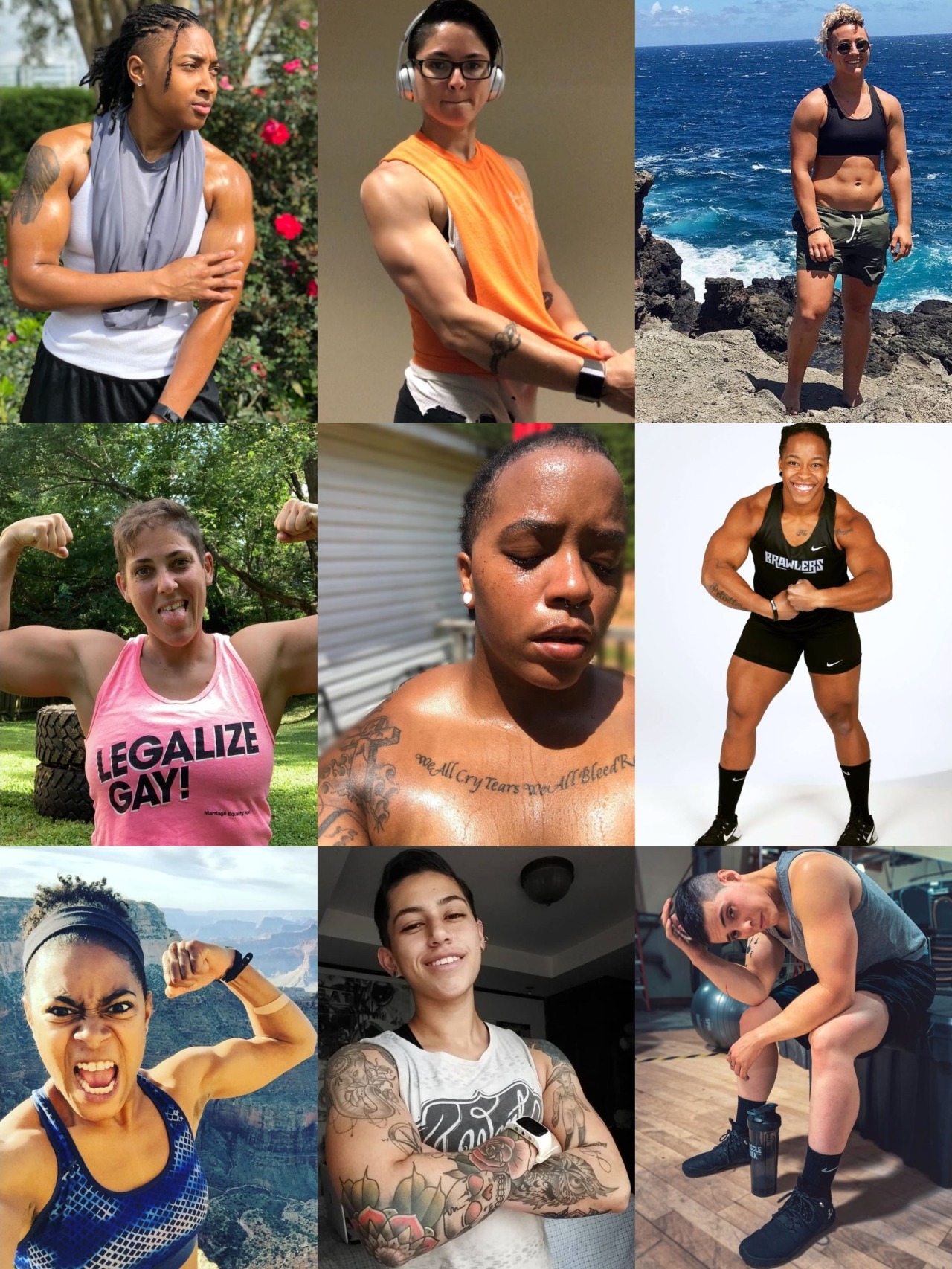 Muscular female lesbian