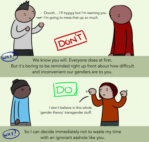 jenniferrpovey:reversingyourpolarity:robothugscomic:New Comic!Pronouns, right? Super weird little le