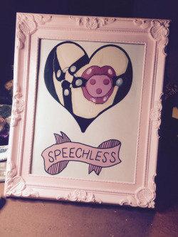 the-things-i-draw:  So pleased with ‘Speechless’ that I printed myself out a copy and painted a fancy pink frame especially for it.