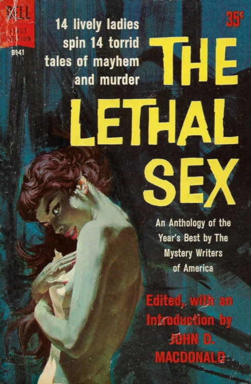 everythingsecondhand:The Lethal Sex, edited by John D. Macdonald (Dell, 1959). Cover art by Robert McGinnis.Featuring stories form Christianna Brand, Ursula Curtiss, Margaret Millar, Bernice Carey, Margaret Manners, Anthony Gilbert, Jean Potts, Miriam