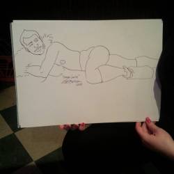 Drawing of Geegee Louise at Dr. Sketchy’s