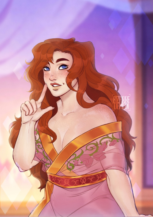 bizarredemon: Quick drawing of Portia because she deserves better.//Background from the Arcana Game/