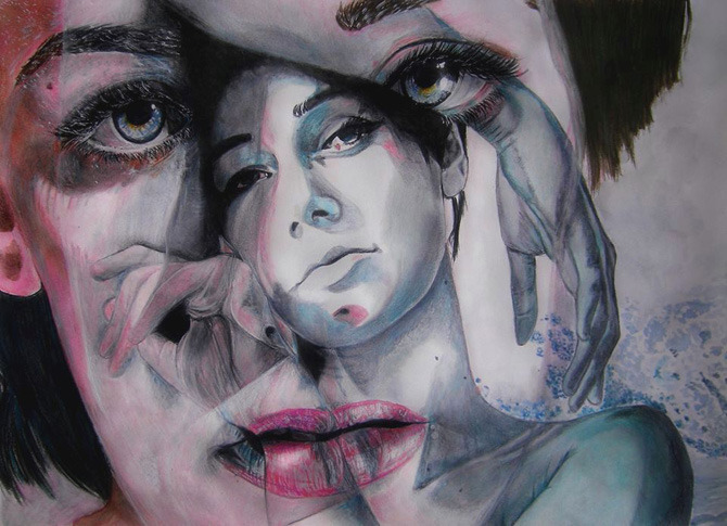 asylum-art:Layered portraits by Gaia AlariGaia Alari (Marie Esther) website (Marie