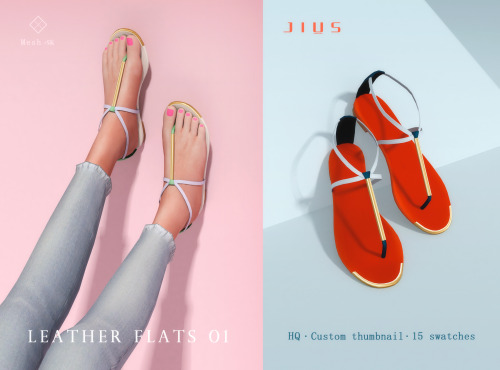 Colour Block Collection Part I [Jius] Leather Flats 01 15 swatchesSuitable for basic gameHave custo