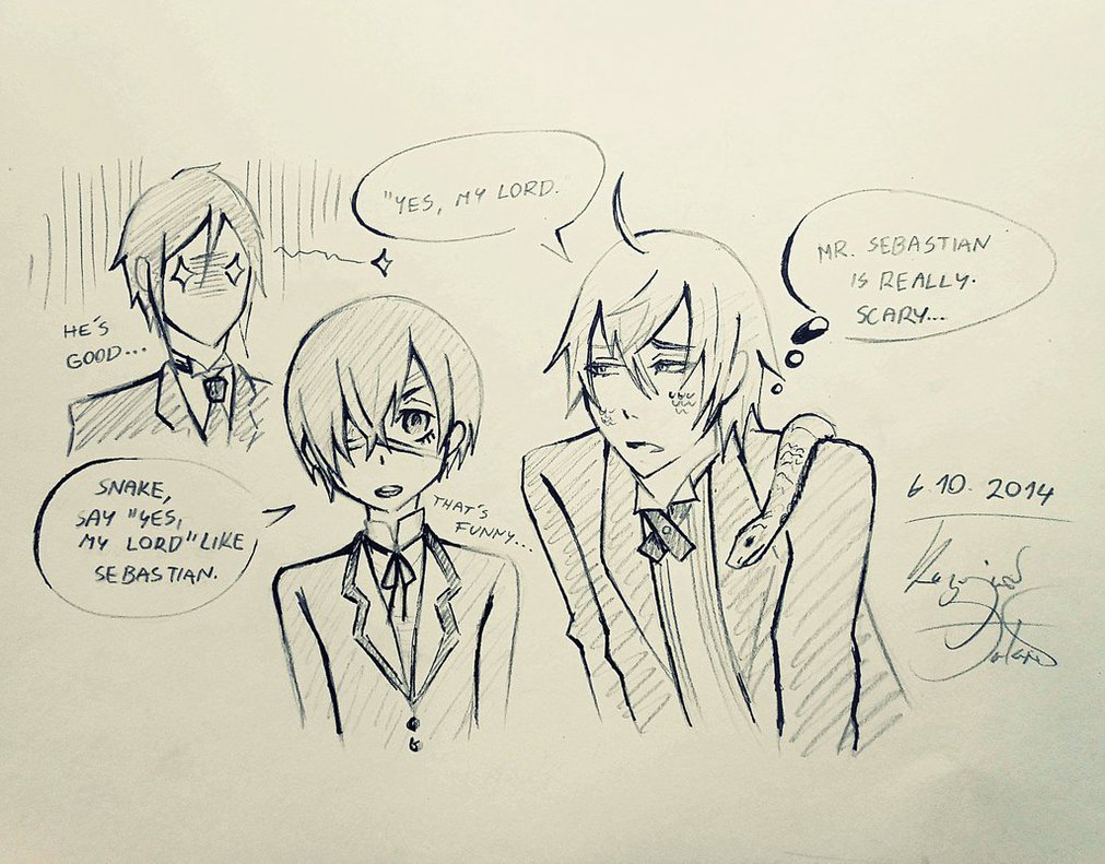 kuronekomiaau:  I love drawing Snake but he was so lonely so I drew Sebastian and