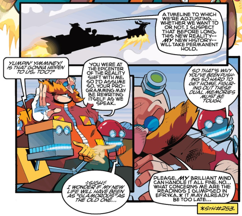 Ah, once again here’s the comic’s in-universe explanation for the characters no longer remembering t