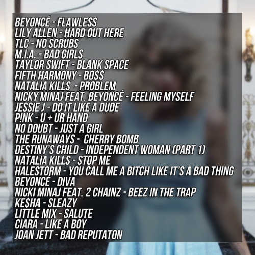 justiflick:philswhiskers:Angry FeministSongs to listen to while you’re tearing