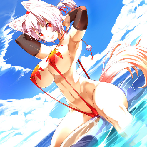 lewd-lounge:   【東方紐水衣】犬走椛【人間界でいう生後240ヶ月前後の御姿