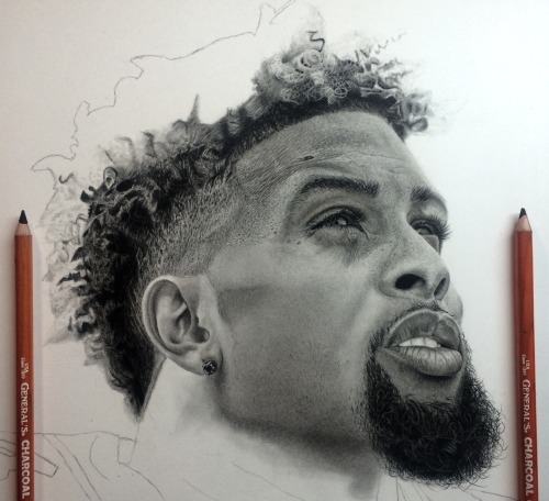 Progression of Odell Beckham Jr. drawing. - Wega13art