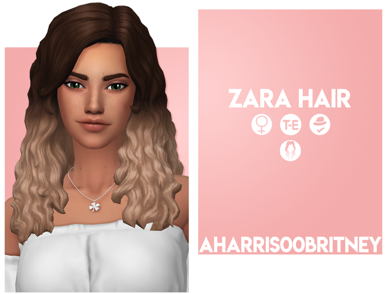 Zara Hair• BGC
• Hat Compatible
• 24 EA Colors
• Custom Thumbnails for all files
• Terms Of Use
► Ombre Accessories Info:
• Found in Accessories
• 18 EA Colors
• 20 Tropical Punch colors (credit to ImVikai for helping with the palette)
• Separate...