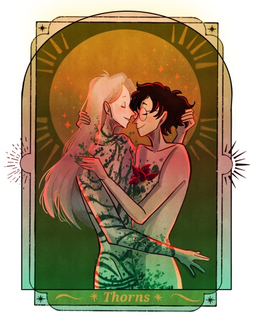 All The Illustrations I Made For The Wonderful Fic Thorns By @orange-peony For The @drarry-mini-bang