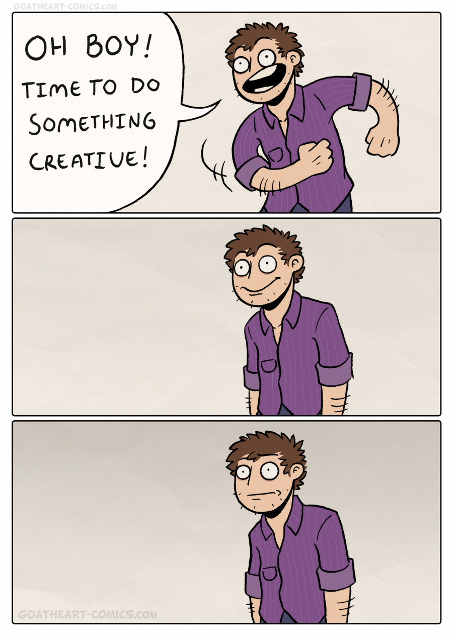 crazy-go-lucky:  goatheart-comics:  GHC #04 - Productive Creativity.  It’s madatory