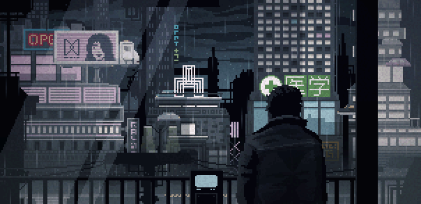 pixel art, cyberpunk, & vintage anime