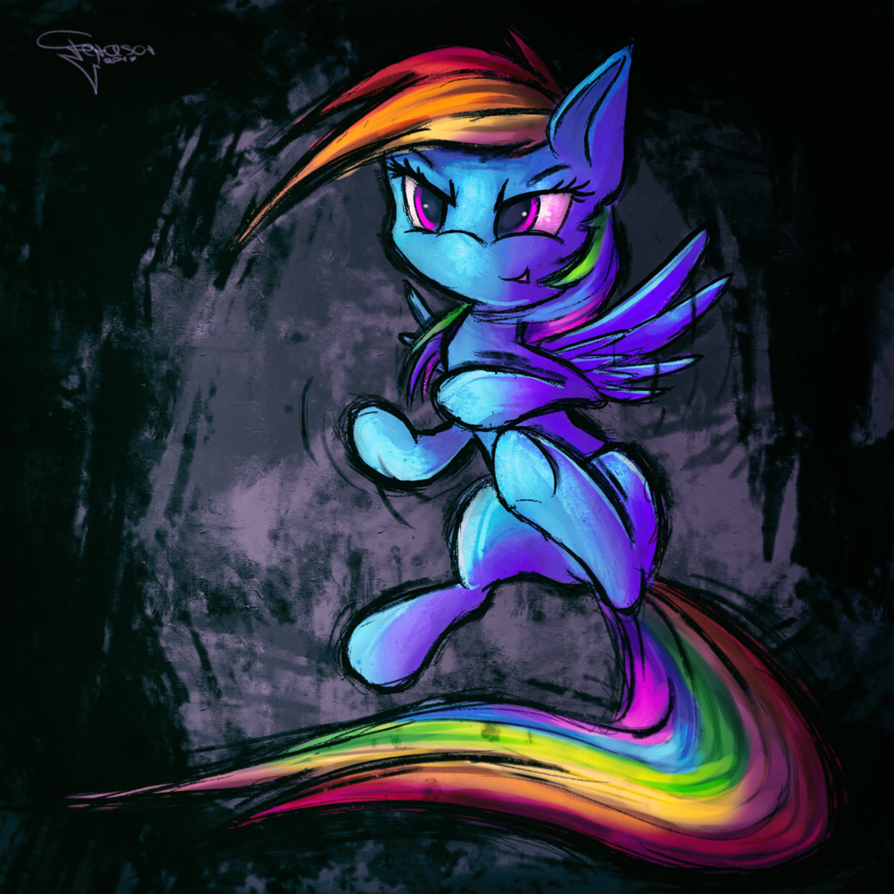 dysfunctionalequestria: Fighting Dash by Ferasor  c:
