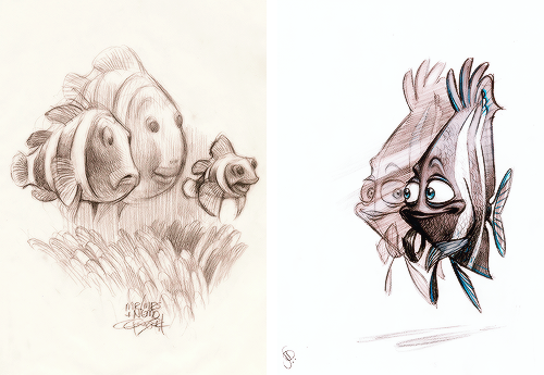 mickeyandcompany:  Concept art for Finding Nemo (adapted from Oh My Disney)