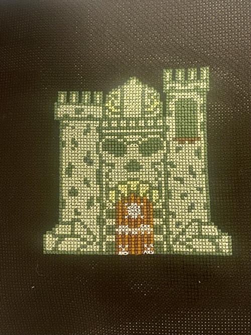 Castle Greyskull stitched and designed by nerdsgetstitches.“I have the power! Castle