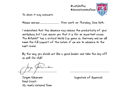 Jürgen Klinsmann has signed a permission