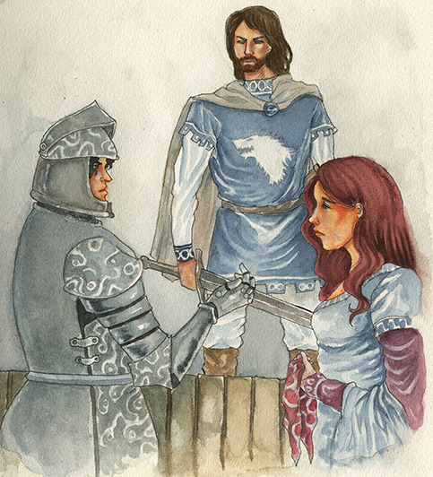 pre-gameofthrones:The fight over Catelyn Tully by SephyStabbity