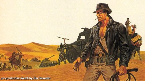 brianmichaelbendis: Indiana Jones pre-production sketch by Jim Steranko