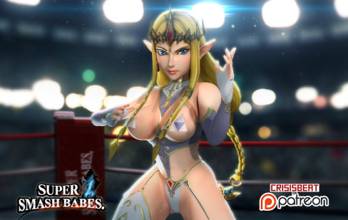 crisisbeat: Ladies and Gentlemen! The NEW CHALLENGER! is Princess Zelda from Hyrule fighting  for the title of the strongest Super Smash Babe! She was the winner to be the next model on the June poll on MY PATREON (close second was Jessie from Pokemon)