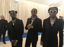 comehomecharlie:  bigfootjpg:  mrbenibo:  ghettoish:  Migos @ the Met Gala.  Mid-level anime antagonist looks   Offset serving Tenten is cute  Space buns and a turtle neck  