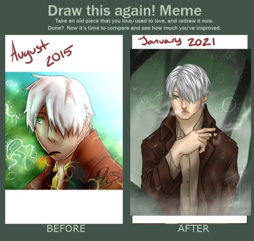 its time to draw Ginko again, its been over 5 years since i first drew him and i’ve redrawn this pic