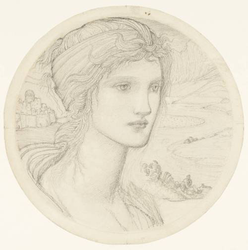 Roundel with a Head of  a Woman, Sir Edward Coley Burne Jones