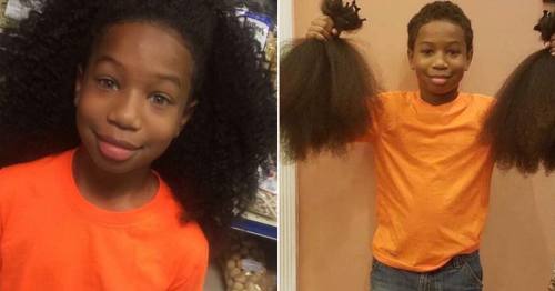 This incredibly compassionate 10-year-old boy grew out his hair for two years so that he could donat