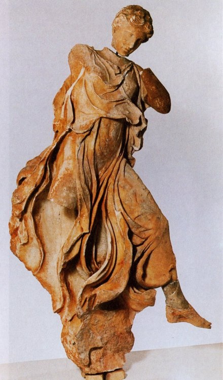 king-of-uruk:Dancing girl by sculptor Callimachus. Carved for a stoa on the Acropolis. 420