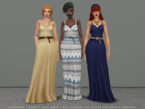 candysims4:OPHELIA DRESSA casual long dress, perfect for spring and summer seasons.TEEN TO ELDERBASE