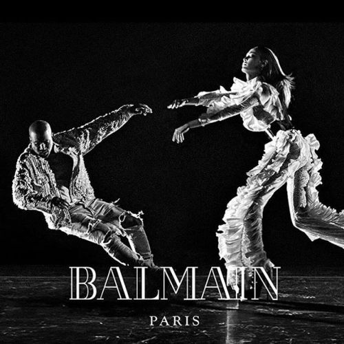 Kanye West and @joansmalls for @balmain Are you feeling it? Comment below #kanyewest #joansmalls #ba