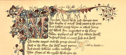 uwmspeccoll:Typography Tuesday CURSIVE GOTHIC AND EARLY ENGLISH TYPEFACES Among the popular reading hands for English manuscripts in the 14th and 15th centuries were cursive Gothic scripts, most of which may be classified as Bastarda (or in French lettre