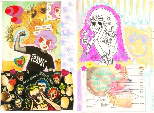 theskinnyartist:A little preview of how my sketchbook looks recently! You can see some individual po