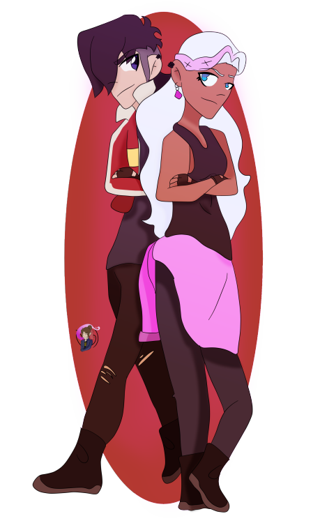 Made a redraw of Keith and Allura as delinquents because 2020 and 2021 ruined me in terms of creativ