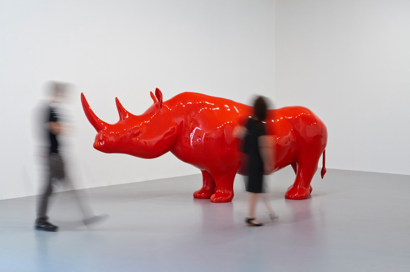artchipel:  Xavier Veilhan - The Rhinoceros. Polyester resin, paint, 170x140x415 cm