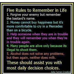 instabicycle:  Via @jdub1007: #life some #rules to live by! Lol #milk #beer #mercedes #doforothers #bicycle