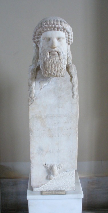 Herm with an inscription linking it to the Hermes Propylaios by Alcamenes; the head may not belong t
