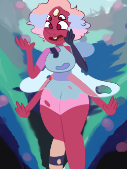 ponygem:  First fusion Sardonyx idea. I wanna change the outfit more later but I am  literally just mashing all their outfits together. 