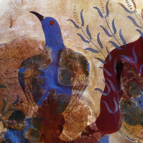 manybirdsfromthetreeoflife:blue birdfresco1500 BC Knossos Palace, Crete