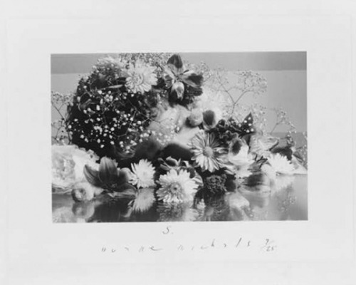 superbestiario:  Duane Michals - The Dream of Flowers, 1986 A sequence of four photographs made in 1986 “The Dream of Flowers” shows the head of a young man, eyes closed, resting on a glass table that mirrors his head. Each following picture shows