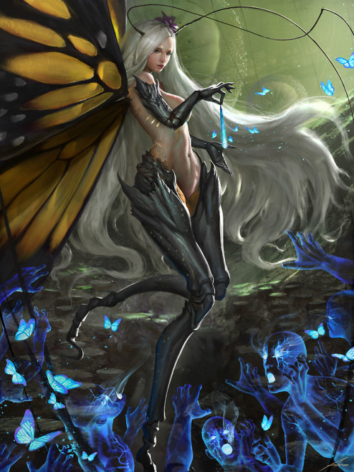 Soul Of Butterfly [蝴蝶魂]  Fish man ( Yu Ing ) www.artstation.com/artwork/4wbgW