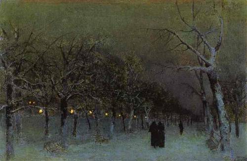 Boulevard in the Evening - Issac Levitan 1883 Impressionism