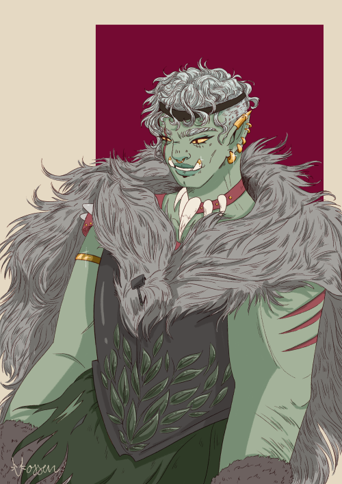 vossen-art:Twig Greyhammer - My Orc Druid princess PC in a homebrew D&amp;D campaign. I took so long