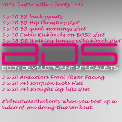“Cutie with a Booty” #34
Want to work the Glutes try this weeks workout and feel the glutes burn.
#health #fitness #fit #bds #bodydevelopmentspecialists #fitnessmodel #fitnessaddict #fitspo #workout #dancing #cardio #gym #train #cycling...