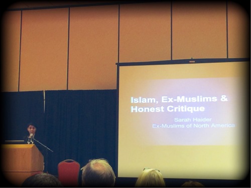 Sarah Haider of @exmuslimsofna remarks @Apostacon that there is little visibility of the suffering o