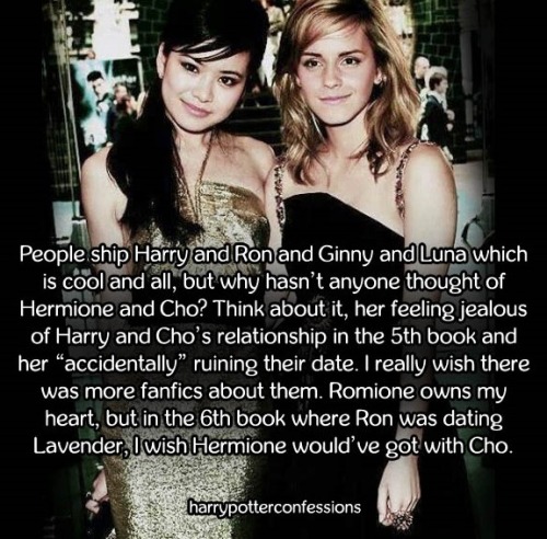 People ship Harry and Ron and Ginny and Luna which is cool and all, but why hasn’t anyone thought of
